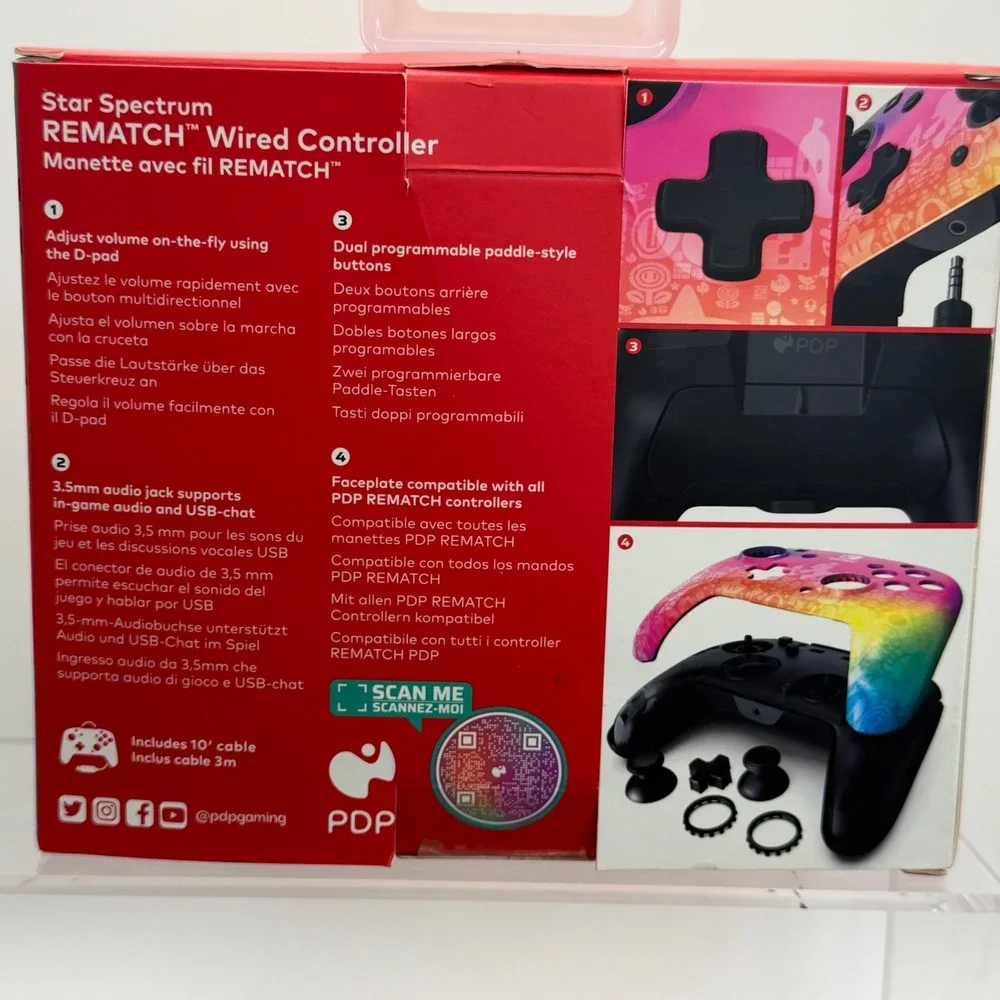 PDP REMATCH Wired Controller Nintendo Switch Star Spectrum Rainbow Super Mario